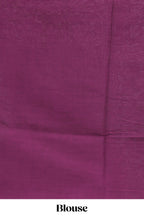Purple plain mul mul cotton saree with self border and matching blouse