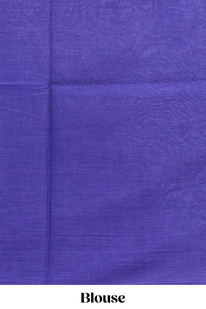 Violet plain mul mul cotton saree with self border and matching blouse