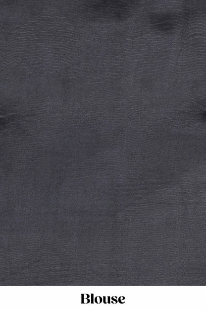 Powder Green With Royal Blue Lichi Cotton Saree Borderless Body And Pallu Apstract Print Design