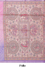 Multi Color Chanderi Cotton Saree Bandhani Design Across The Body With Madhubani Print Pallu Along With Flower Motifs Blouse