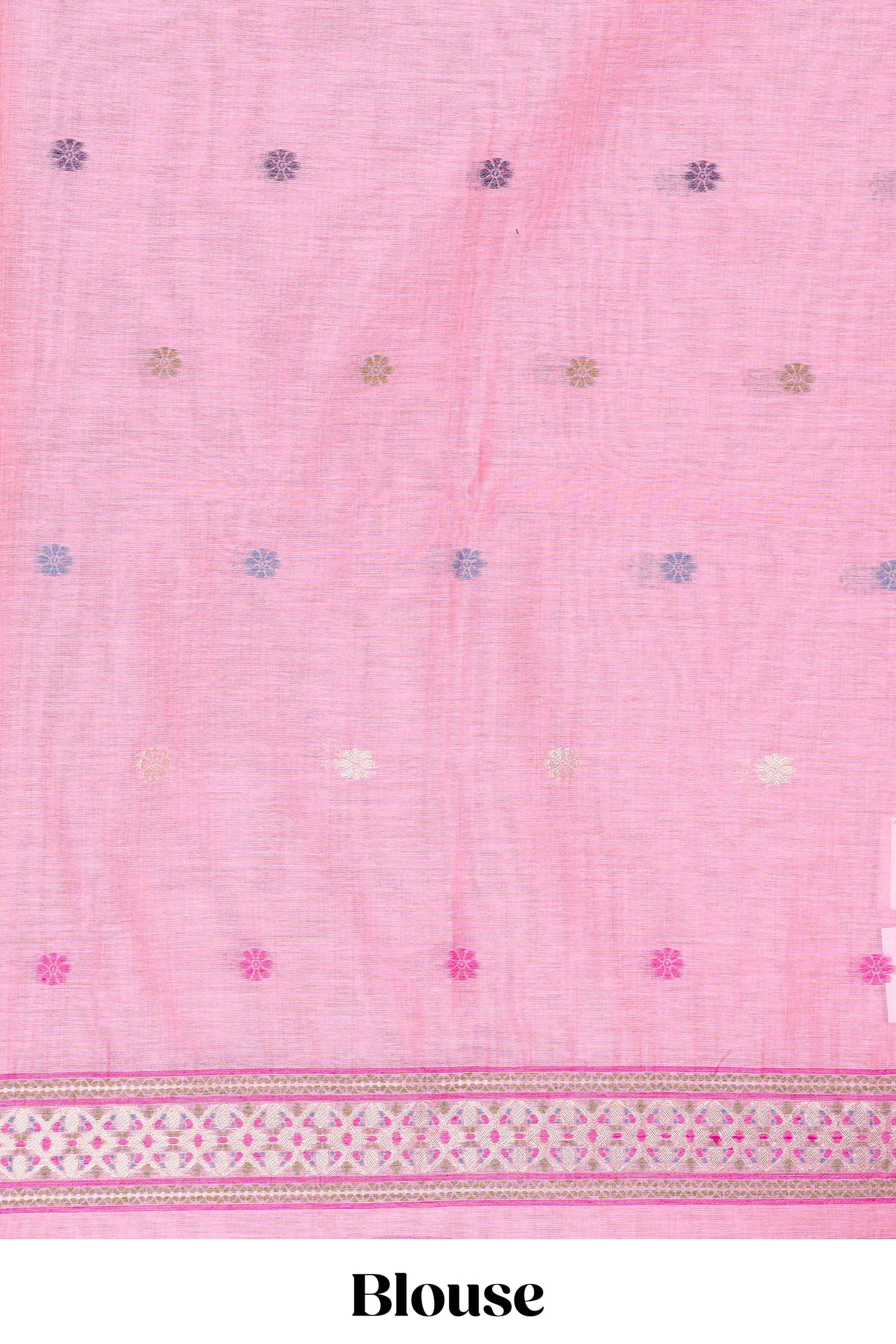 Borderless pink floral woven pichwai design munga cotton saree with self border and matching pallu