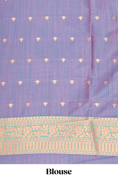 Navy Blue Semi Soft Silk Saree Body All Over Leaf Motifs Zari Butti And Bentex Border With Grand Zari