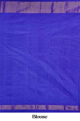 Exclusive Pure Ikkat Silk Saree in Aqua Blue with Royal Blue & Silver Zari Border, Featuring Intricate Handwoven Pallu