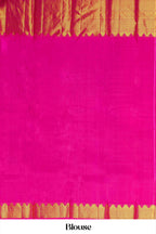 Purple & Pink Border Kanchipuram Pure Silk Saree with Gold Zari Butta and Contrast Pallu