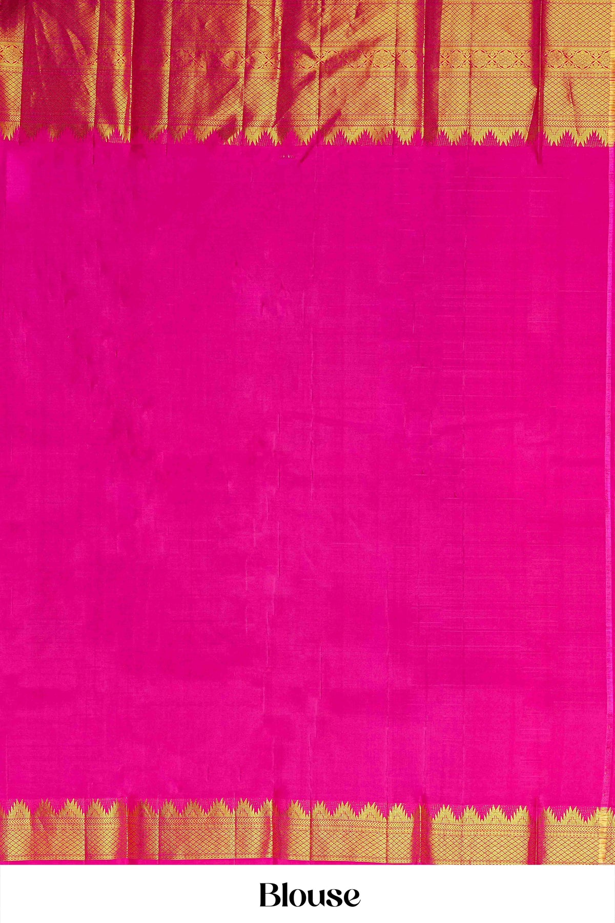 Purple & Pink Border Kanchipuram Pure Silk Saree with Gold Zari Butta and Contrast Pallu