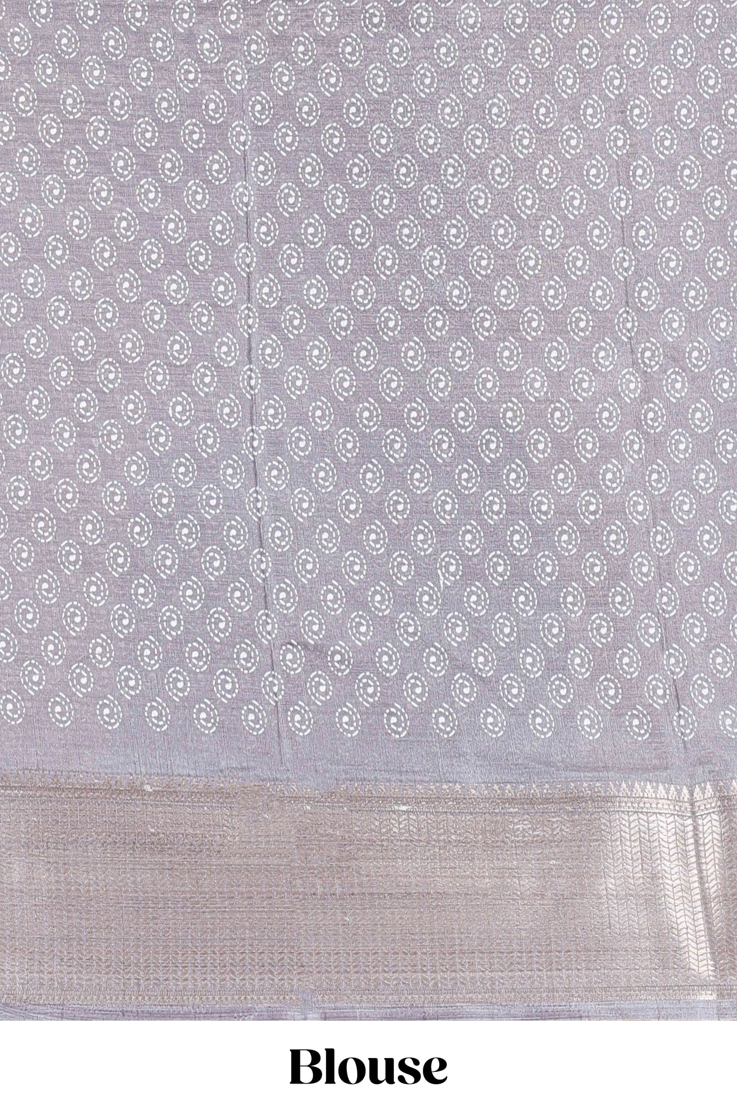 Grey Semi Banaras Dola Silk Floral Printed With Jacquard Border