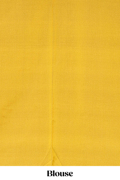 Semi Soft Silk Saree Body with Silver Ethnic Border and Grand Pallu with Contrast Blouse