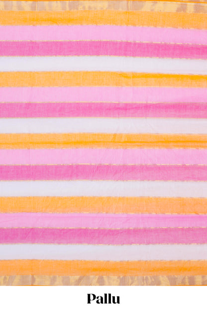 Khadi Cotton Saree Multi Colour Saree Along With Blouse