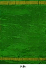 Multicolor Ikkat Pure Silk Saree with Red Body, Blue Accents and Green Contrast Border