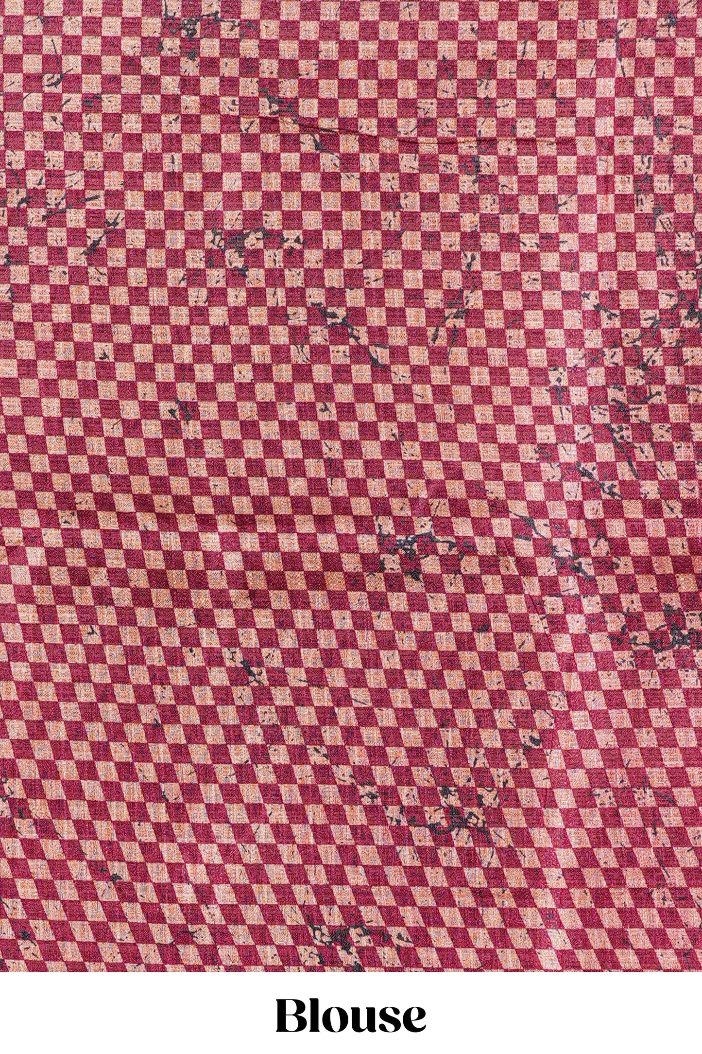 Maroon With Cream south Cotton Body Border And Pallu Geometrical Print Design