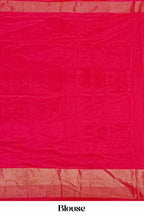 Pure Pochampally Ikkat Silk Saree in Leaf Green with Rani Pink Border & Traditional Motifs