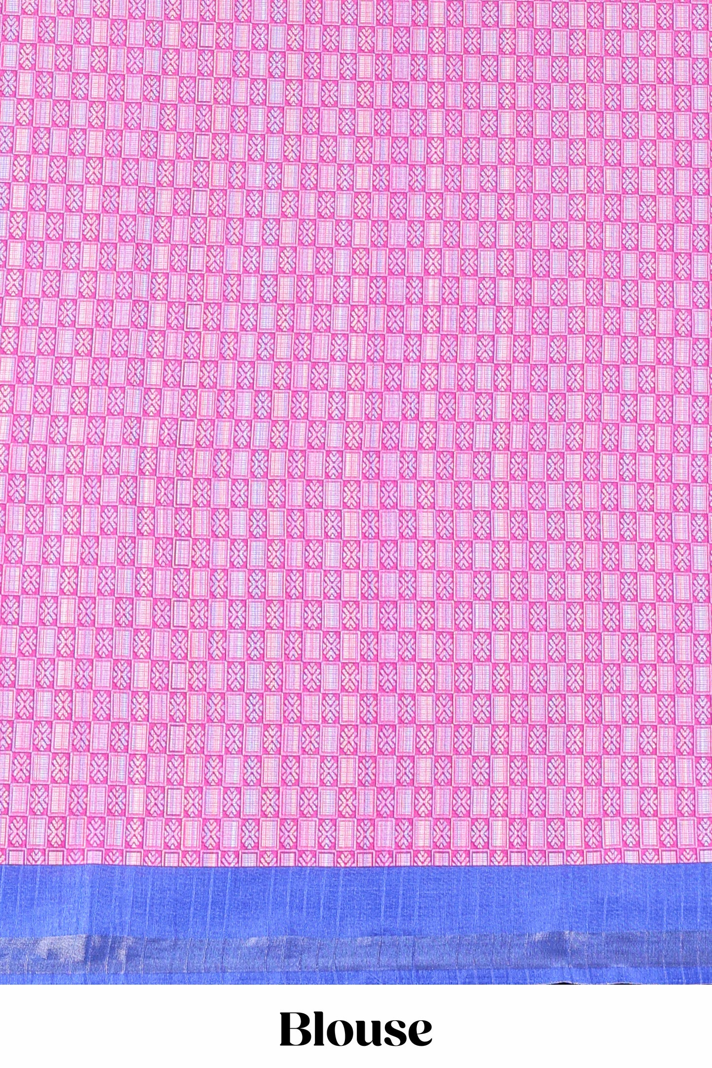 Pink striped floral butta art tussar saree with contrast zari border and matching pallu