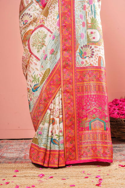 Pure Viscose Position Print Sarees