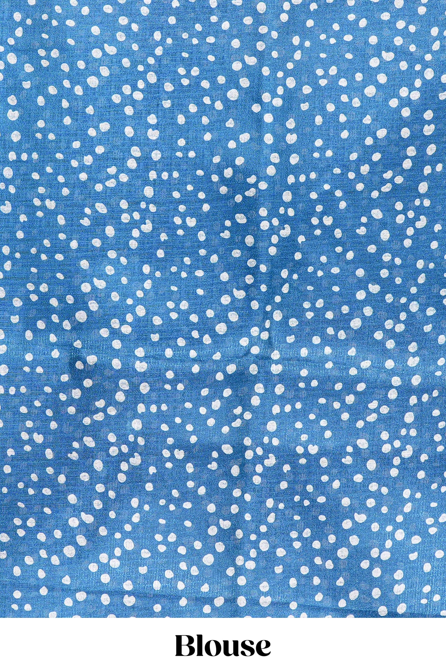 Blue Khadi Cotton Body And Pallu All Over Batick Print Design