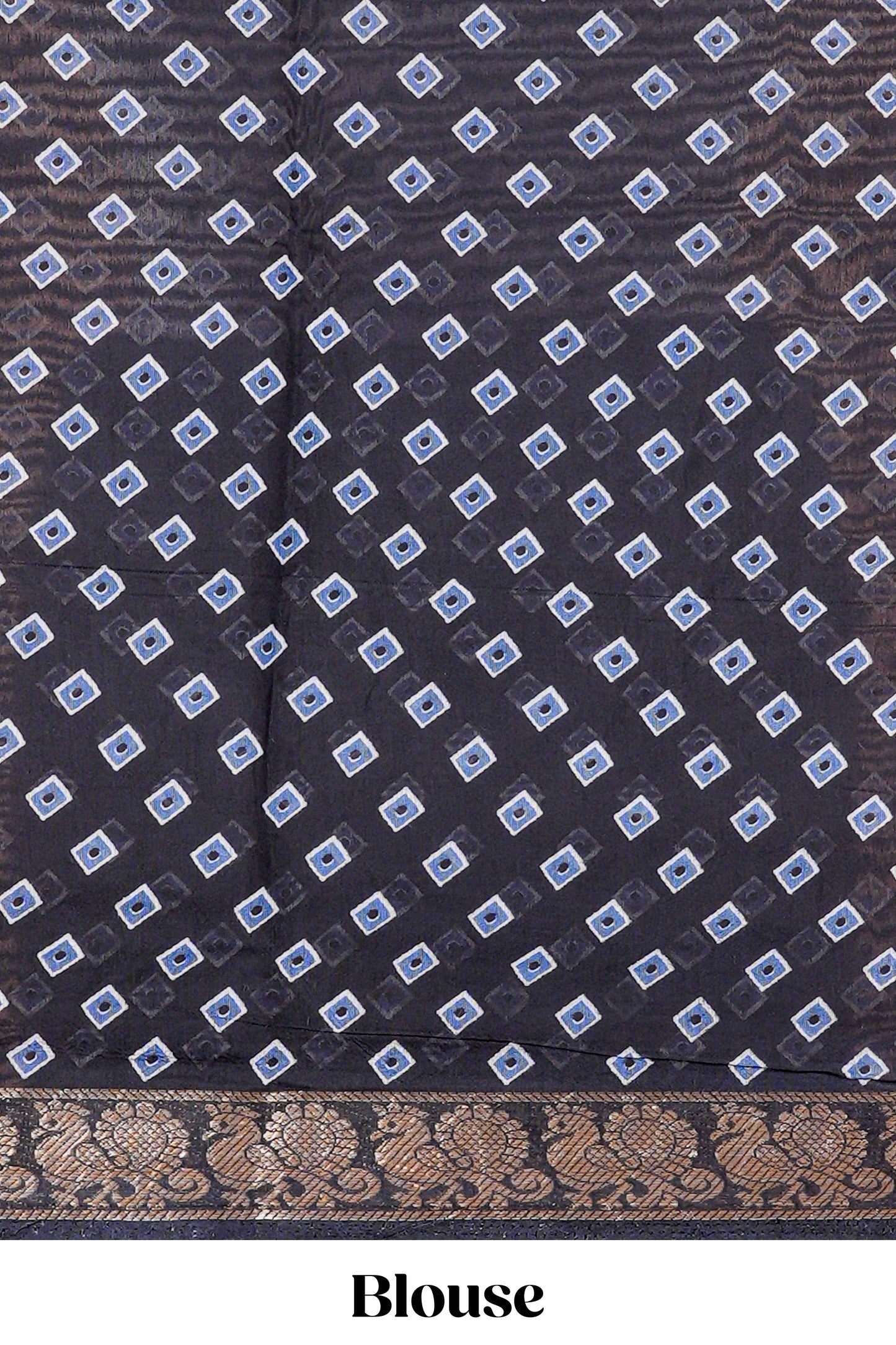 Royal Blue Chanderi Cotton Body and Pallu Kalamkari Print With Zari Border