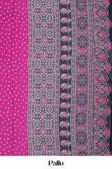Pink Modal Silk Saree Bandhani Print Across The Body With Ajrakh Design Pallu Along With Blouse