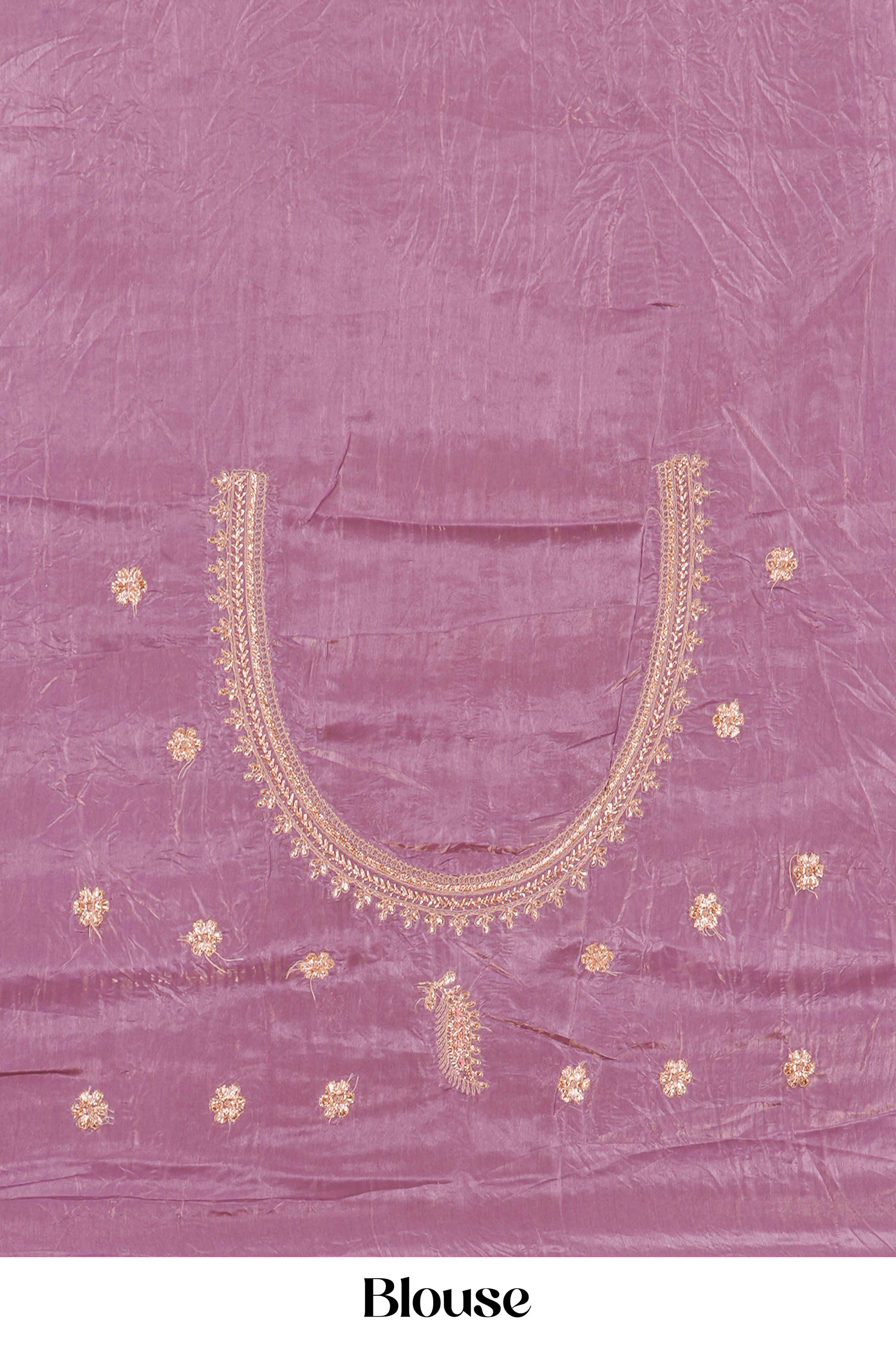 designer saree with full work blouse