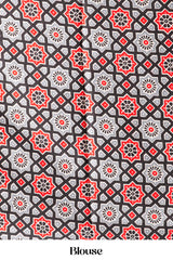 Black Modal Silk SareeThe Body Has Fine Vertical White StripesThe Border Are Highlighted Pichwai Design Contrast Coin Motifs In PalluAlong With AjrakhPrinted Blouse