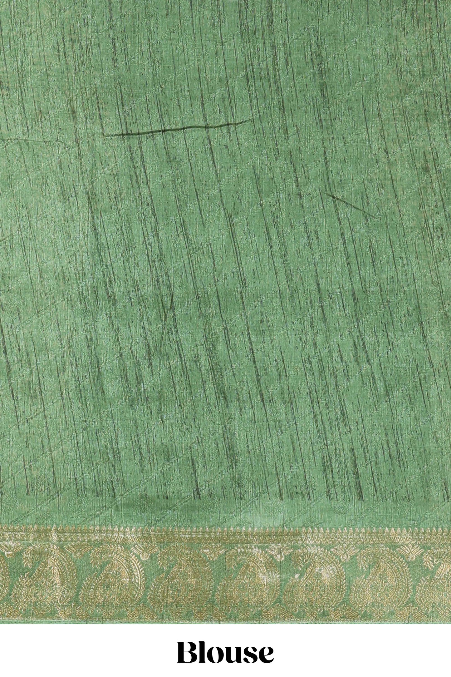 Cream floral design semi dola silk saree with contrast green zari border an blouse