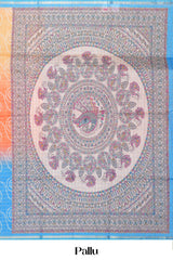 Multi Color Chanderi Cotton SareeBandhani Design Across The Body With Madhubani Print Pallu Along With Flower Motifs Blouse