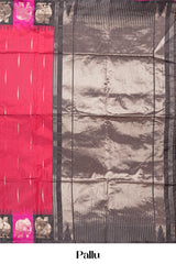 Maroon Semi Art Silk Saree All Over Zari Butta And Border Are Highlight Contrast Color With Zari Woven Elephant, Peacock Motifs With Golden Zari Weaving Pallu