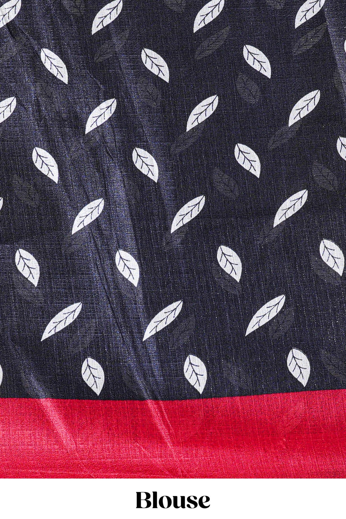 Black floral design kalamkari print south cotton saree with contrast border and matching blouse