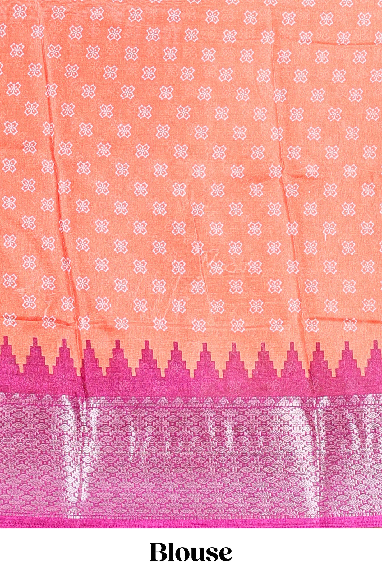 Orange Semi Dola Silk Body Bandhini Style With Jacquard Border