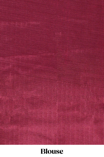 Cream With Maroon Khadi Cotton Abstract Print Design In Body and Pallu