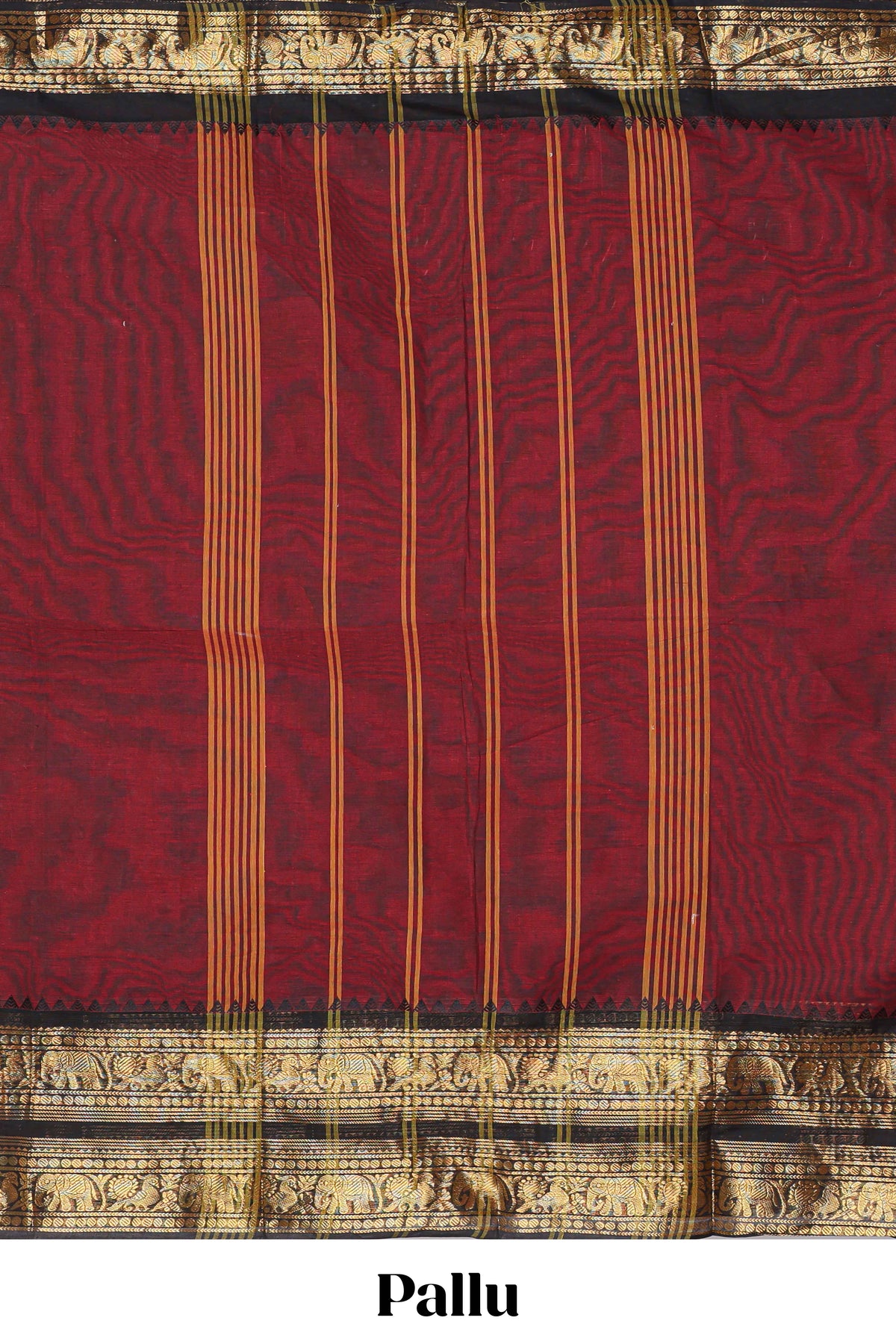 Red plain chettinad cotton saree with contrast zari border and matching blouse