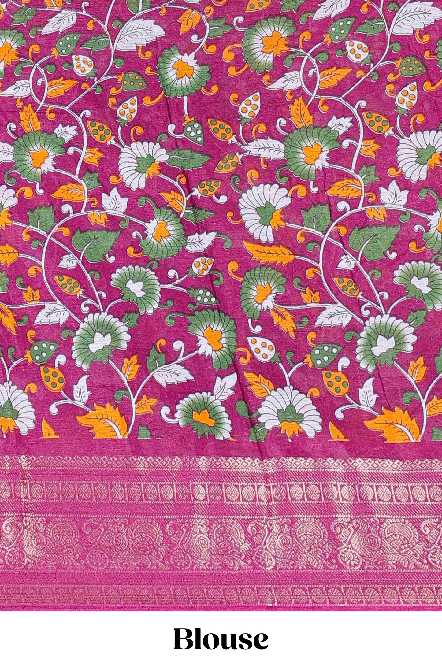 Green Tusser Silk Geometrical Design With Jacquard Border