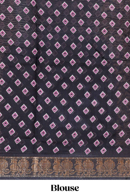 Pink Chanderi Cotton Body and Pallu Kalamkari Print With Zari Border