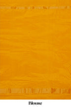Handwoven Red & Mustard Yellow Pure Ikkat Silk Saree with Traditional Polka Butta Design and Contrast Border