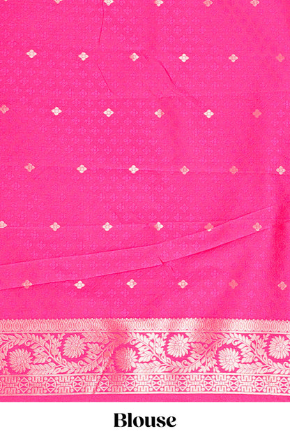Pink Semi Soft Silk Saree Body Rain Drop Butti and Border Nandhi Motifs and Grand Zari Rich Pallu