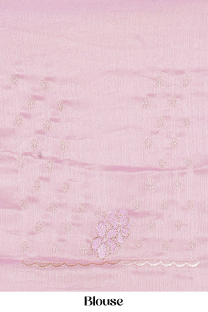 pink saree with pink blouse