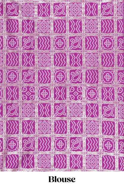 Lavender Georgette Saree Copper Zari Stripes Across The Body With Floral Design Pallu