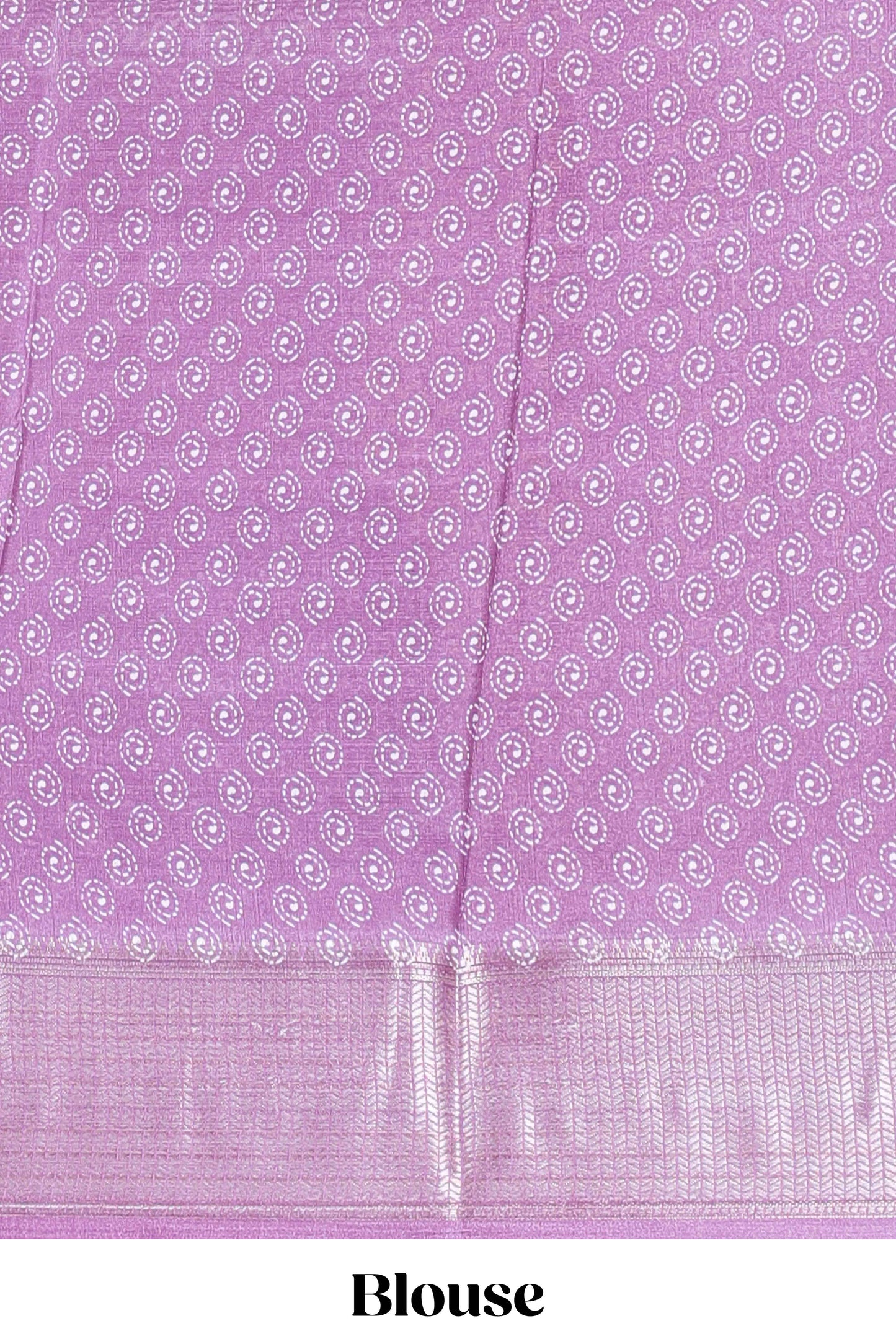 Lavender Semi Banaras Dola Silk Floral Printed With Jacquard Border