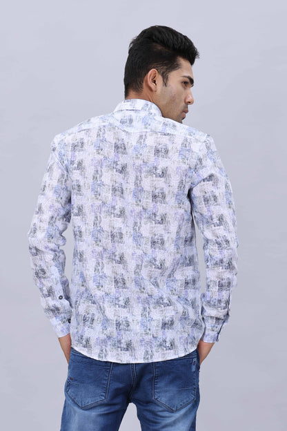 Men’s Pure Cotton Slim Fit Fancy Printed Collar Casual Shirt