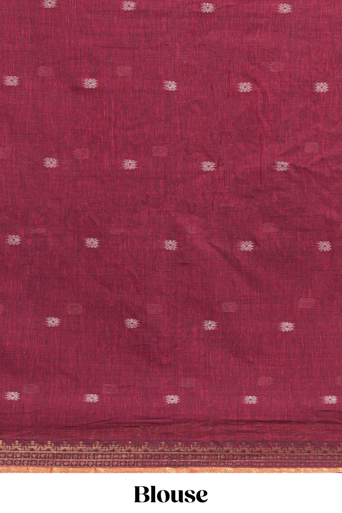 Maroon thread butta south cotton saree with self zari border and matching pallu