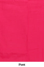 Violet embroidery floral motifs chudidhar material with contrast solid pant and contrast striped dupatta
