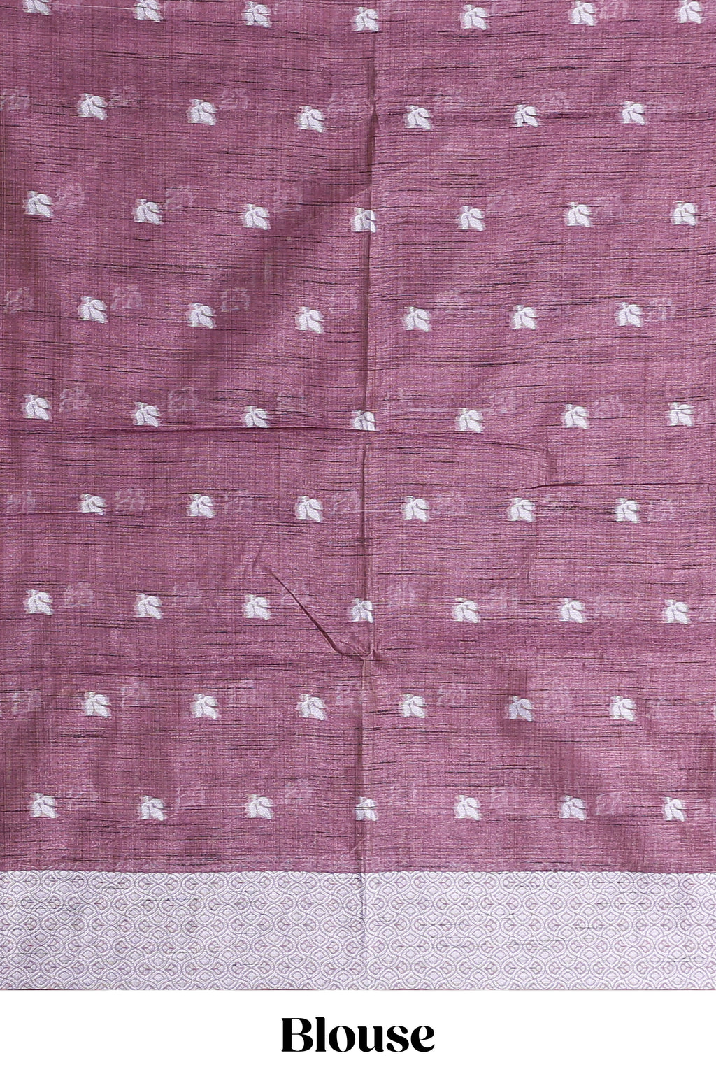 Peach floral motifs design tussar saree with self border and matching blouse
