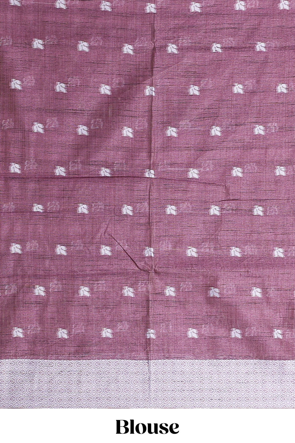 Peach floral motifs design tussar saree with self border and matching blouse