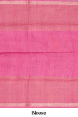 Art Tussar Centre Print With Zari Border