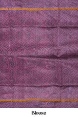 Pink chanderi Saree Floral Vine Design Across The Body With Contrast Pallu