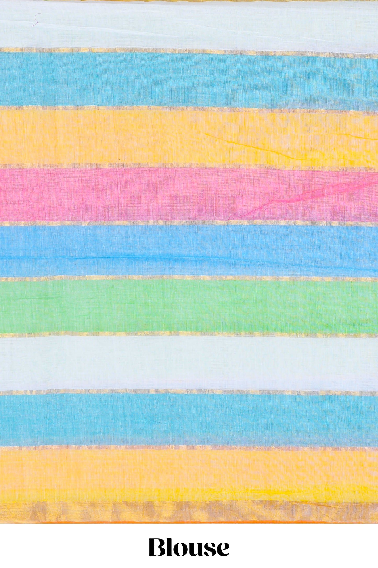 Khadi Cotton Saree Multi Colour Saree Along With Blouse