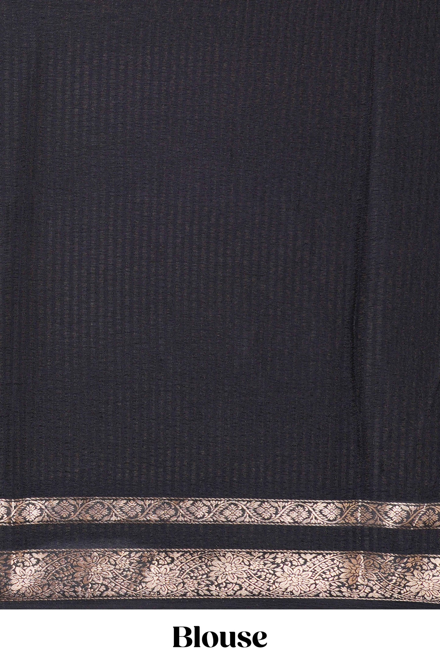 Black Semi Chiffon Saree All Over Moon Design And Retta Petta