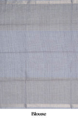 Grey Art Tussar Saree Traditional Madhubani Print Across The Body With Zari Stripes Pallu