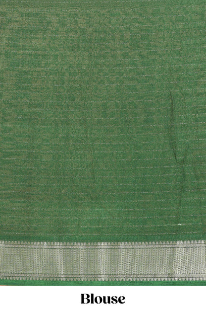 Mustard stripes crepe chiffon saree with contrast border and blouse