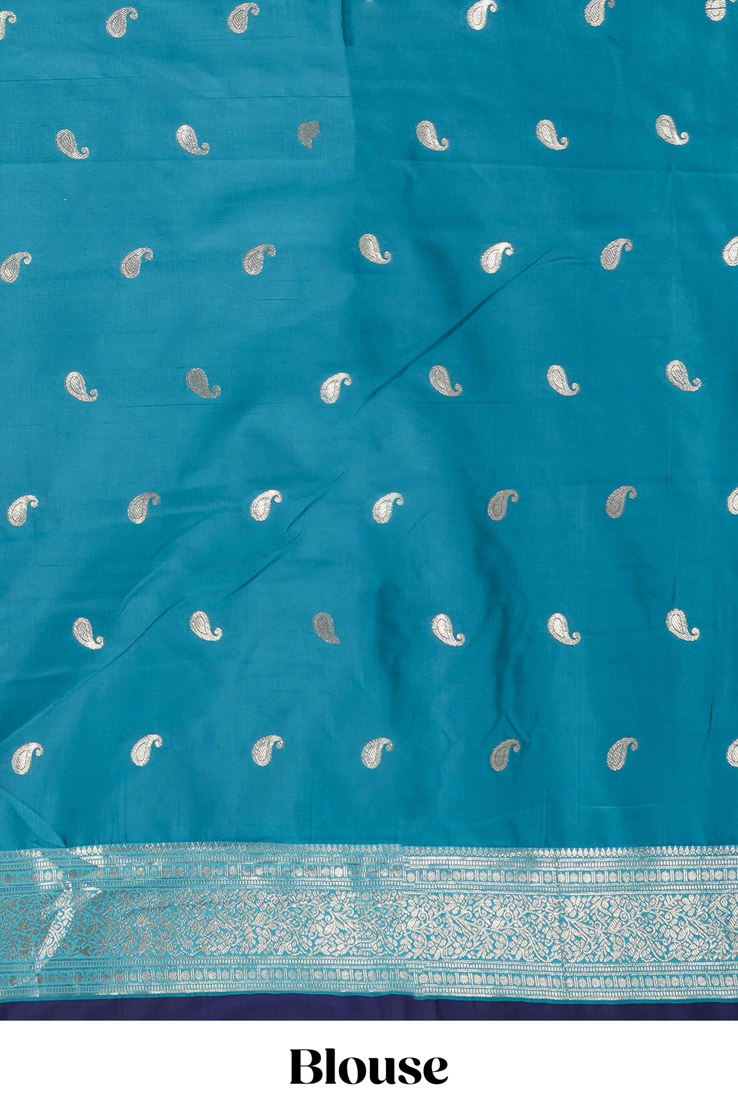 Raw Silk Saree Golden Zari Butta Across The Body And Contrast Pallu