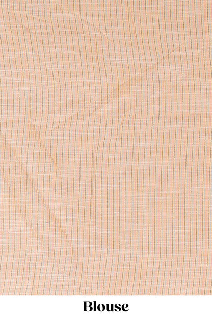 Sandal birds motifs linen cotton saree with self border and matchin blouse