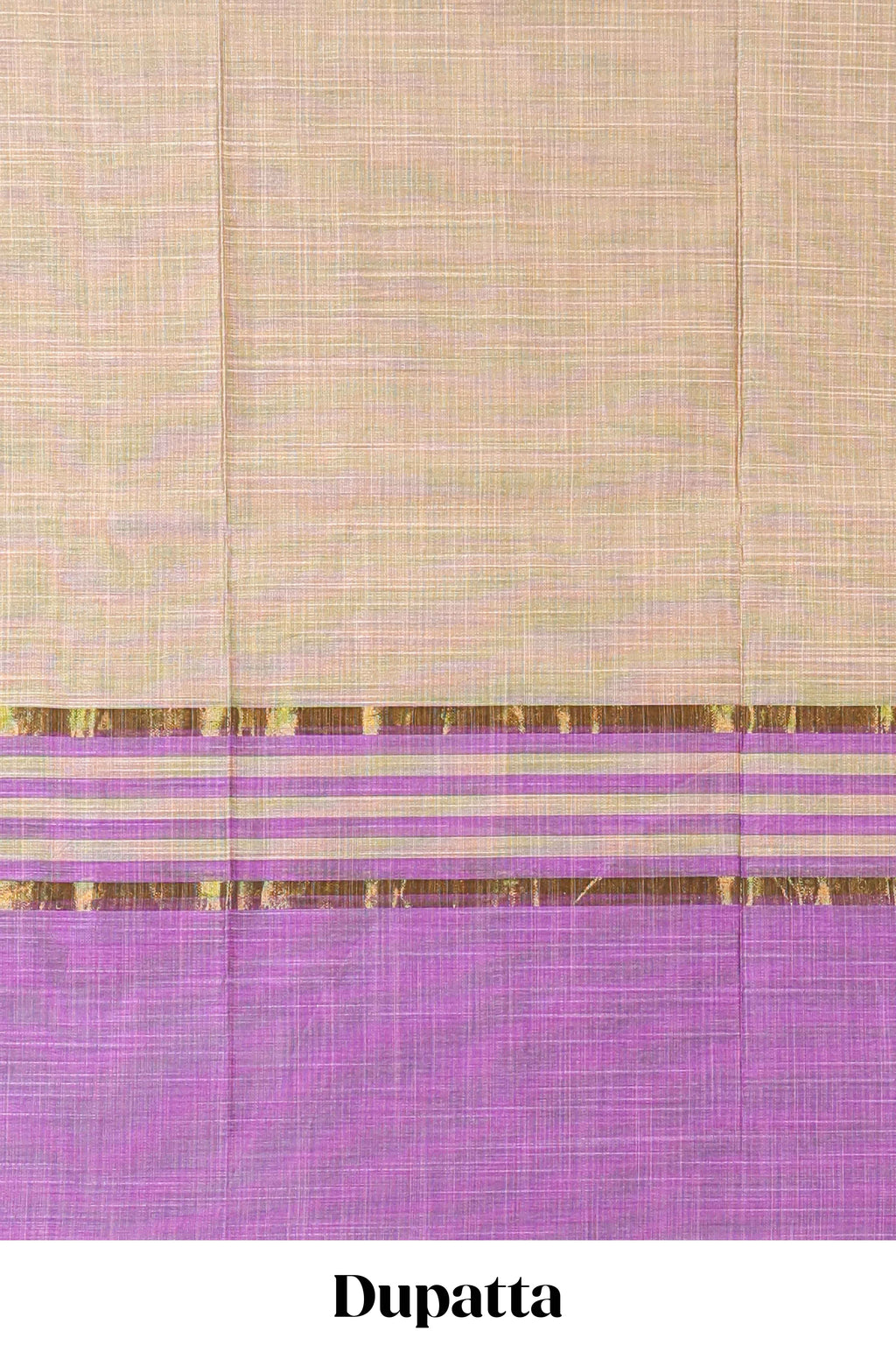 Lavender checked chudidhar material with matching solid pant and striped dupatta